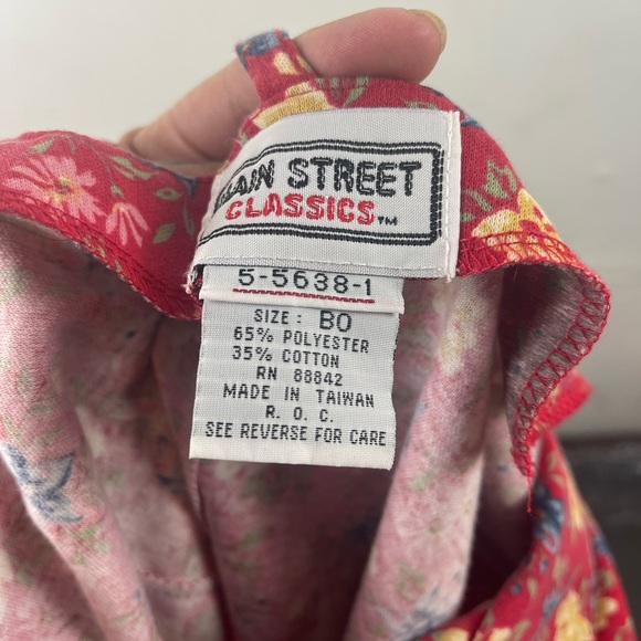 Main Street Classics Red Floral Midi Dress Size 18 - Picture 7 of 8